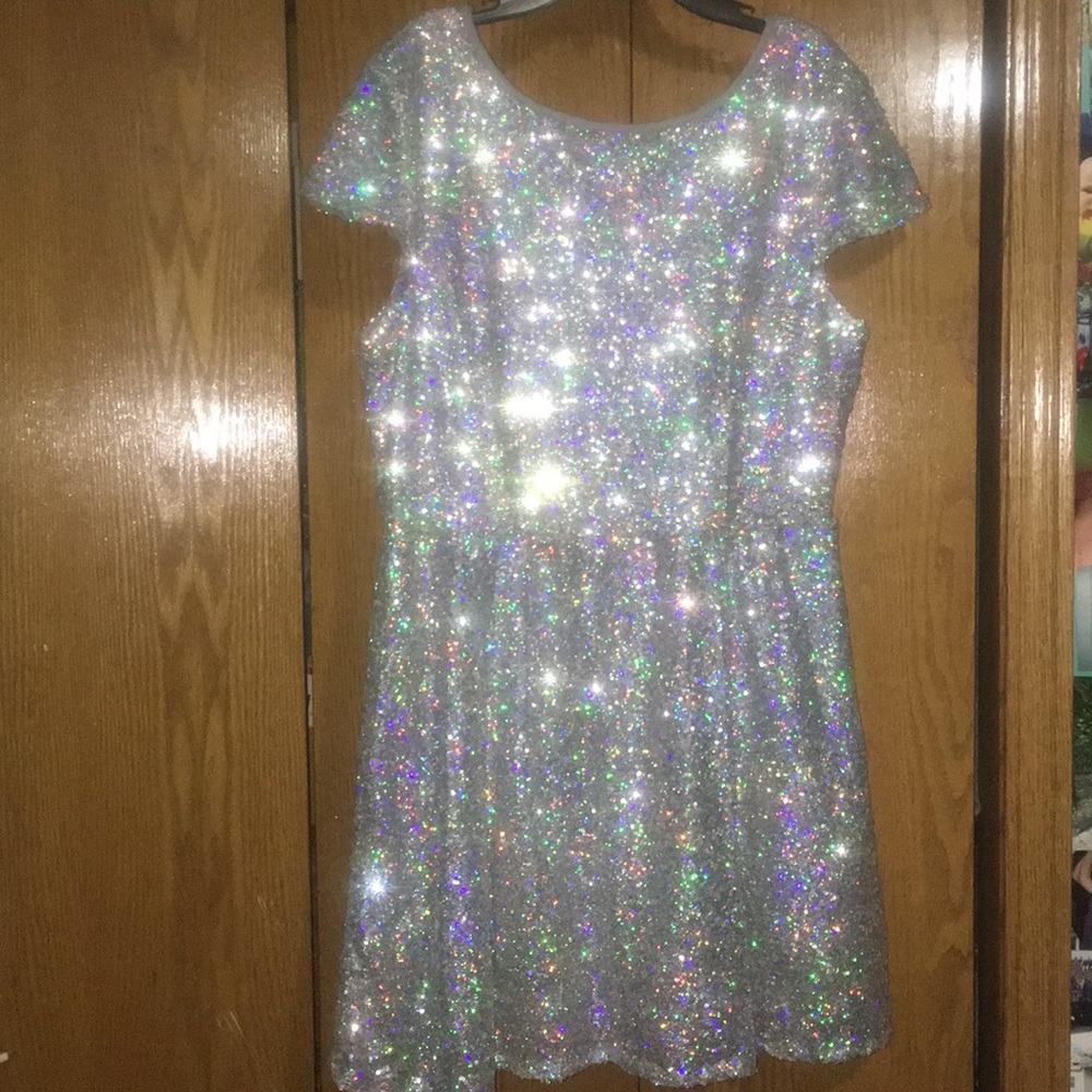 Silver Sequin Formal Dress